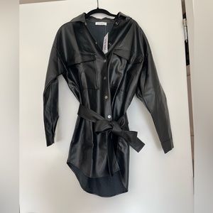Black Vegan Leather Shackleton Dress